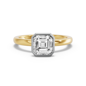Image for Asscher Classic Bezel Ring with Solitaire band