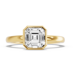 Image for Asscher Classic Bezel Ring with Solitaire band