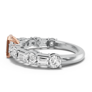 Image for Emerald Classic Bezel Ring with Alternating Baguette band