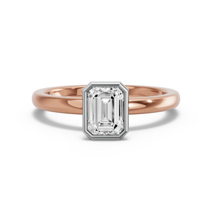 Image for Emerald Classic Bezel Ring with Solitaire band