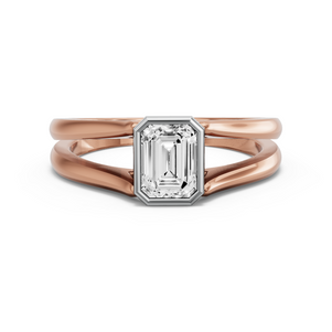 Image for Emerald Classic Bezel Ring with Split Ring Solitaire band