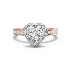Image for Heart Classic Bezel Ring with Channel band
