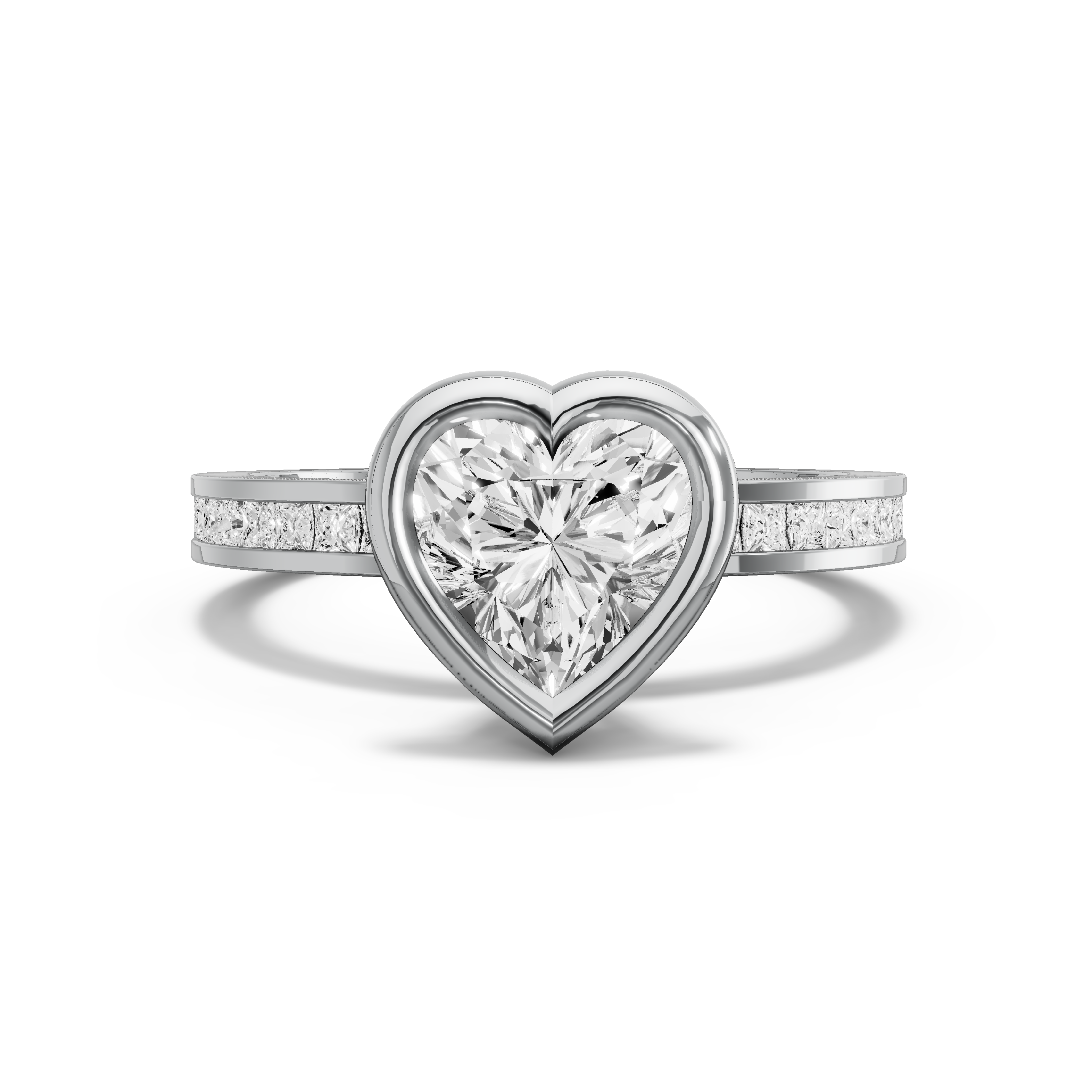 Heart Classic Bezel Ring with Channel band – Antiquecut
