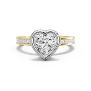 Image for Heart Classic Bezel Ring with Channel band