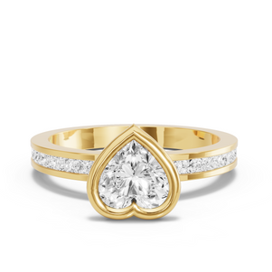 Image for Heart Classic Bezel Ring with Channel band