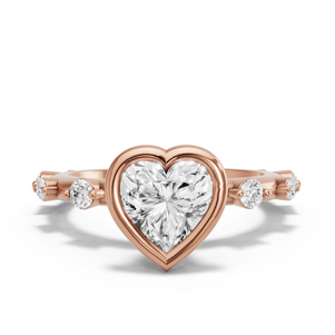 Image for Heart Classic Bezel Ring with Floating Station band