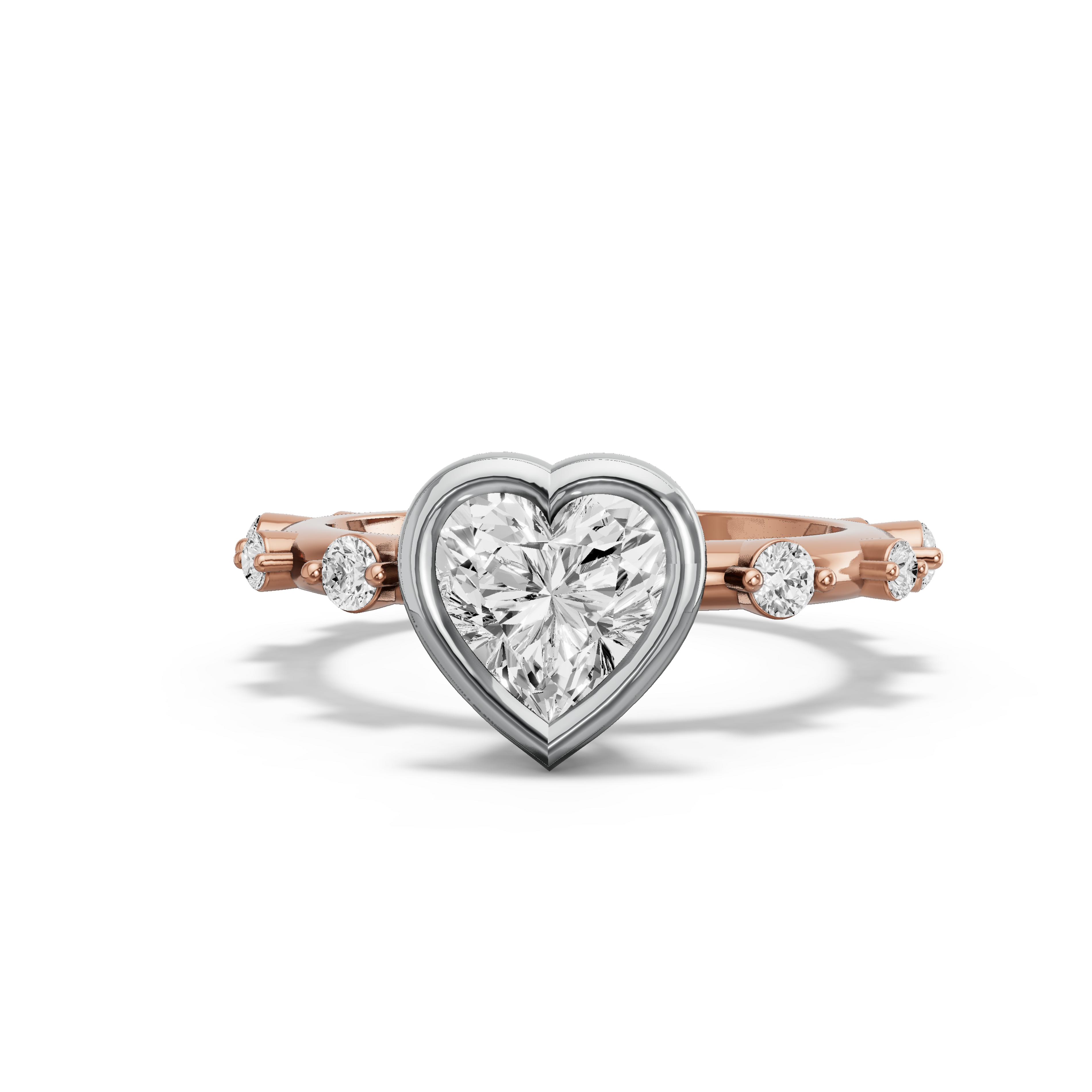 Image for heart-classic-bezel-ring-with-floating-station-band-in-18k-two-tone-rose-gold