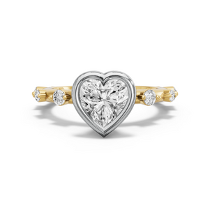Image for Heart Classic Bezel Ring with Floating Station band