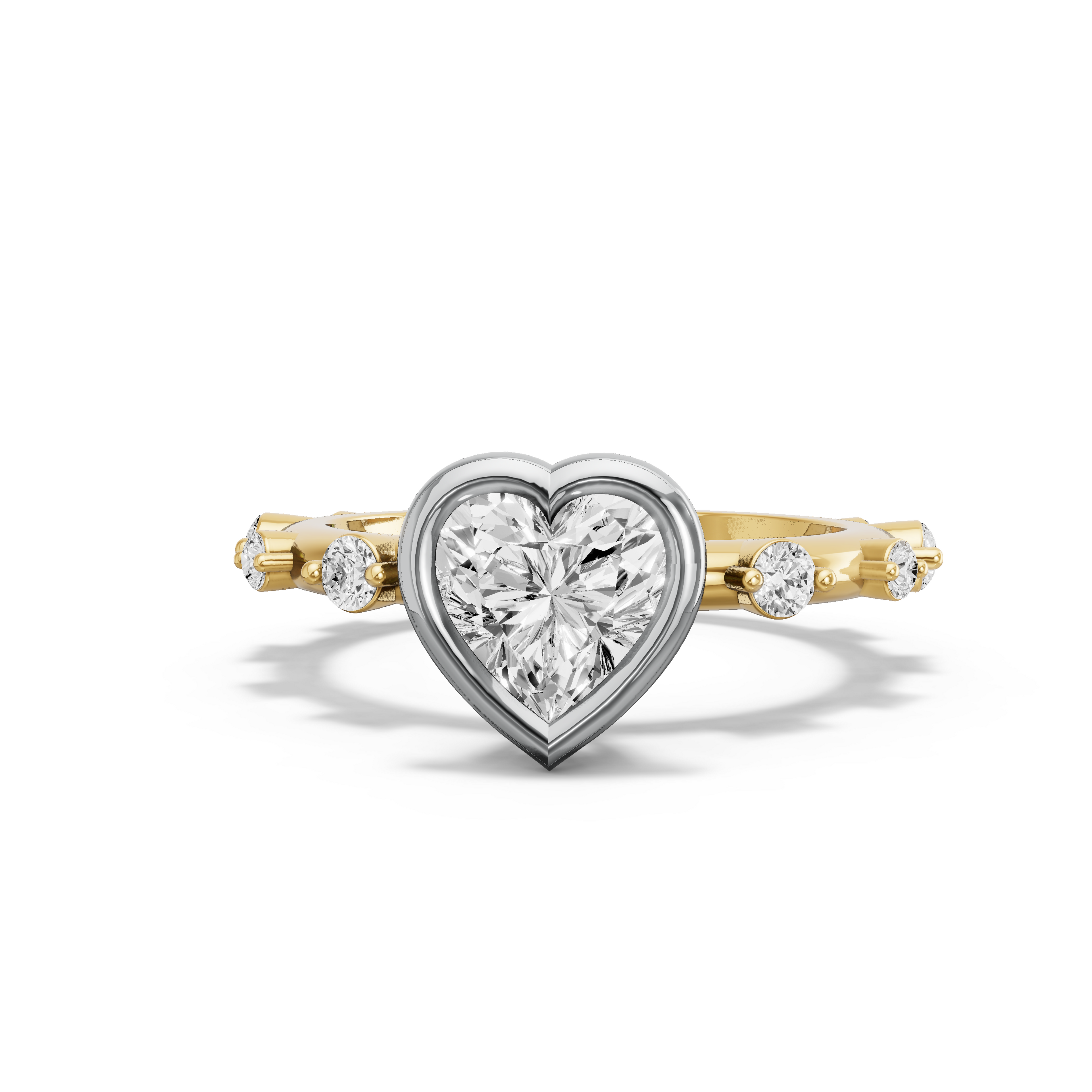 Image for heart-classic-bezel-ring-with-floating-station-band-in-18k-two-tone-yellow-gold