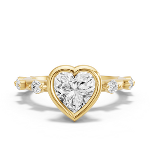Image for Heart Classic Bezel Ring with Floating Station band