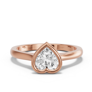 Image for Heart Classic Bezel Ring with Knife Edge Cathedral band