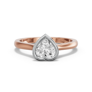 Image for Heart Classic Bezel Ring with Knife Edge Cathedral band