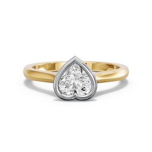 Image for Heart Classic Bezel Ring with Knife Edge Cathedral band