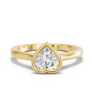 Image for Heart Classic Bezel Ring with Knife Edge Cathedral band