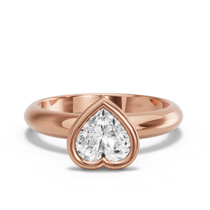 Image for Heart Classic Bezel Ring with Knife Edge Solitaire band