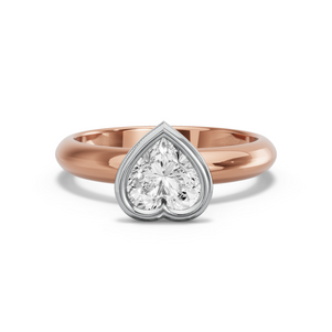Image for Heart Classic Bezel Ring with Knife Edge Solitaire band