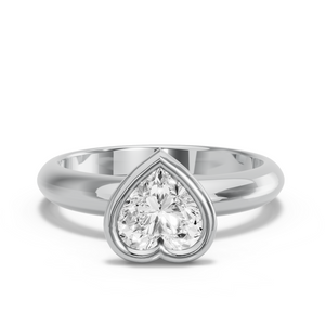 Image for Heart Classic Bezel Ring with Knife Edge Solitaire band