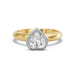 Image for Heart Classic Bezel Ring with Knife Edge Solitaire band