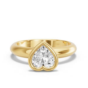 Image for Heart Classic Bezel Ring with Knife Edge Solitaire band