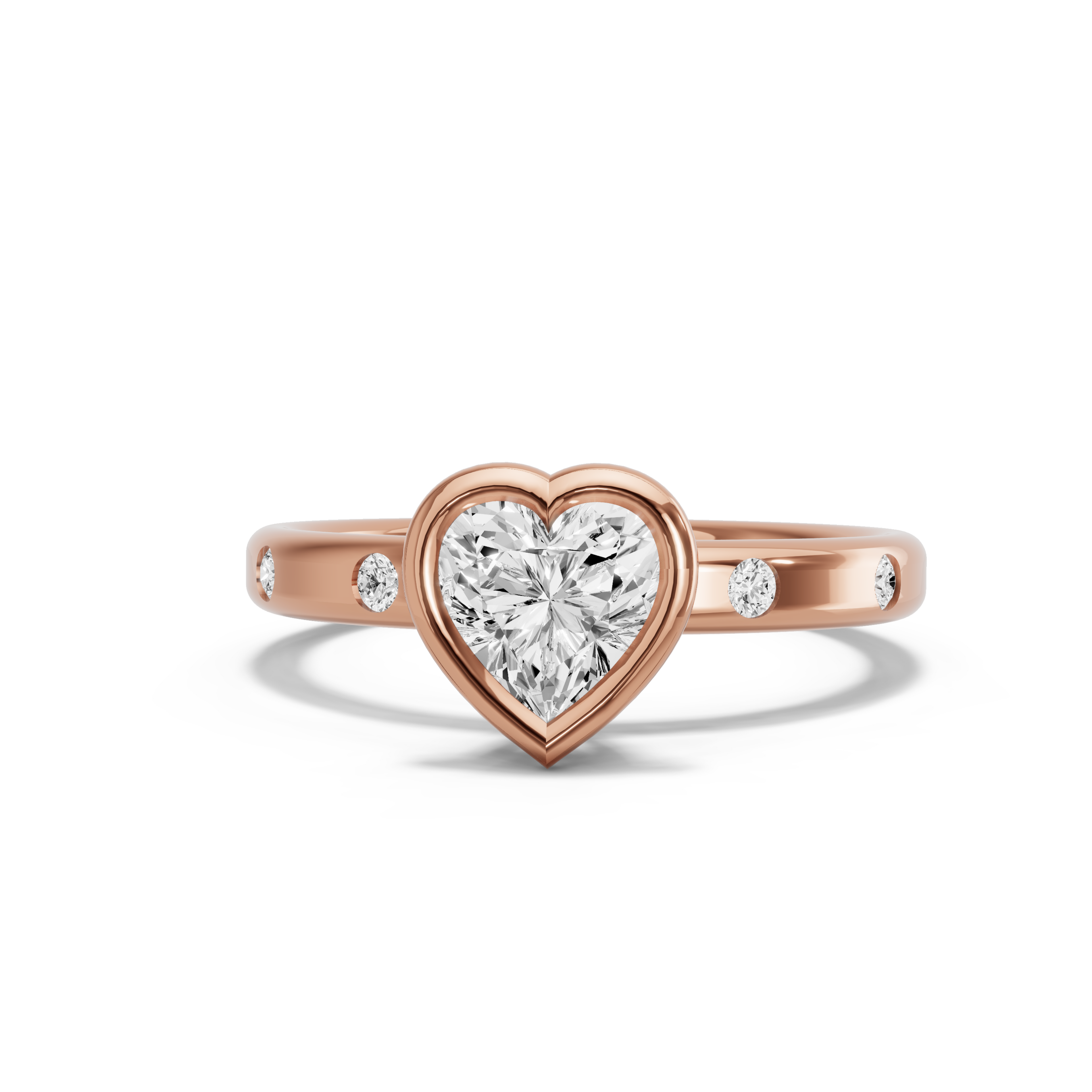 Image for heart-classic-bezel-ring-with-sleek-accent-band-in-18k-rose-gold