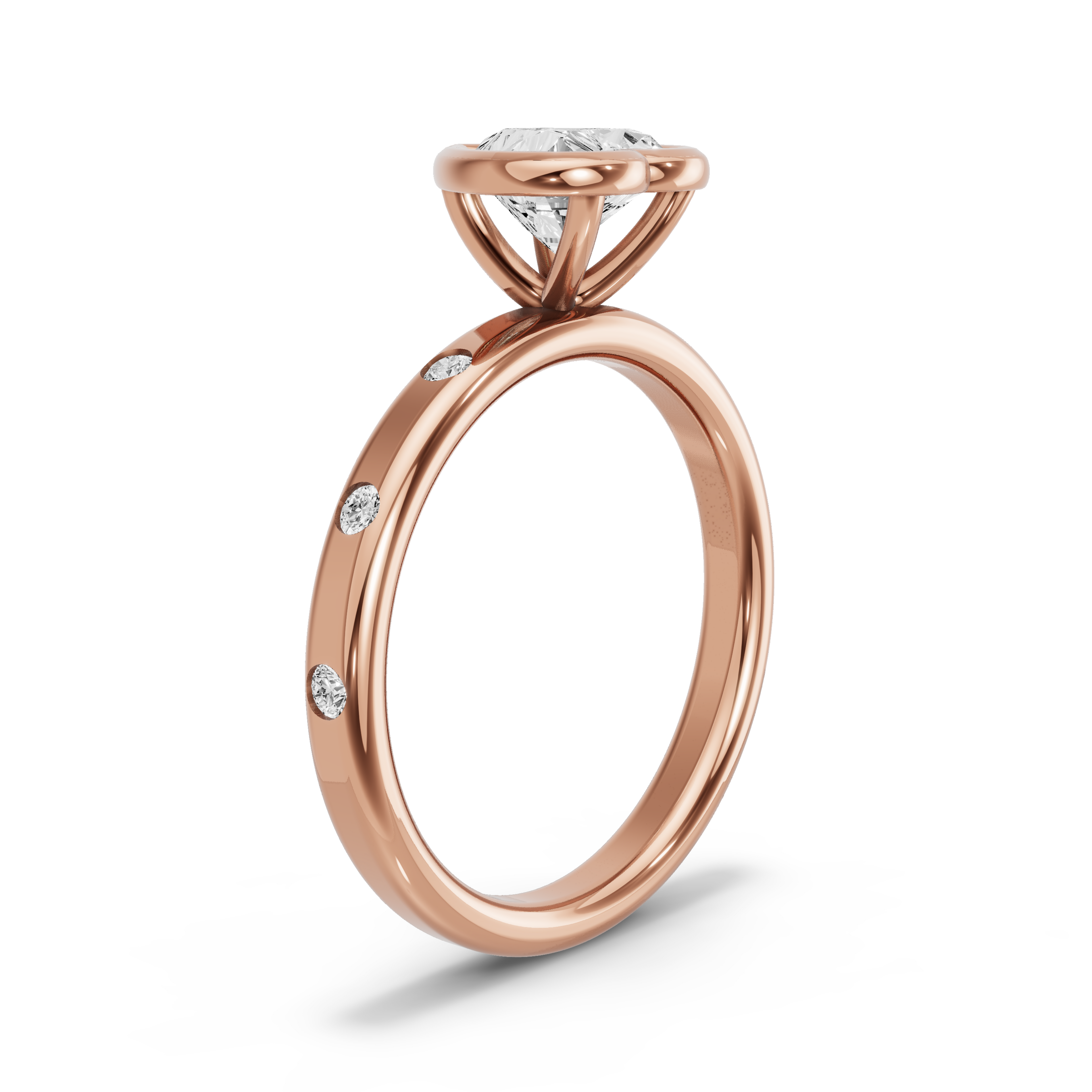 Image for heart-classic-bezel-ring-with-sleek-accent-band-in-18k-rose-gold