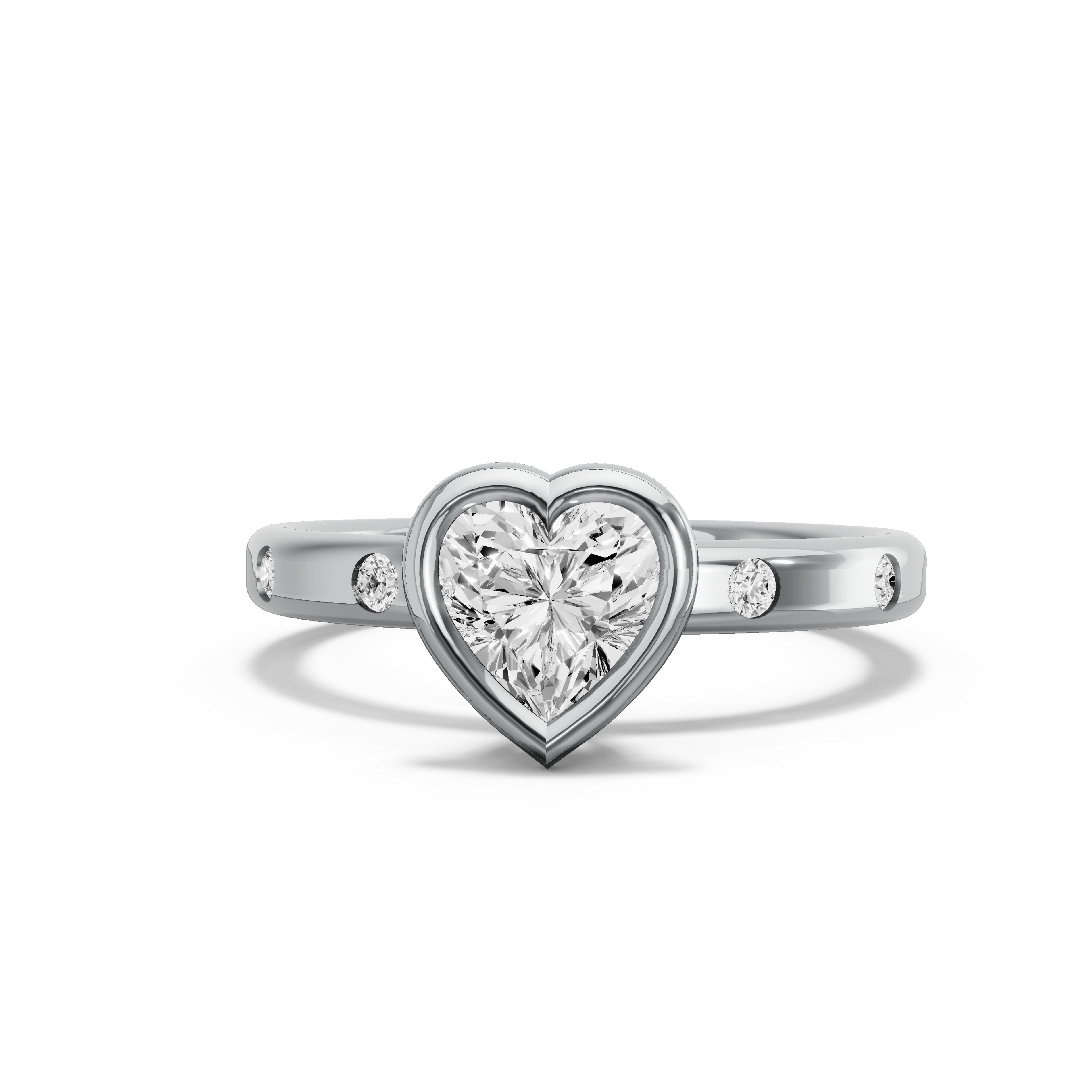 Image for heart-classic-bezel-ring-with-sleek-accent-band-in-18k-white-gold