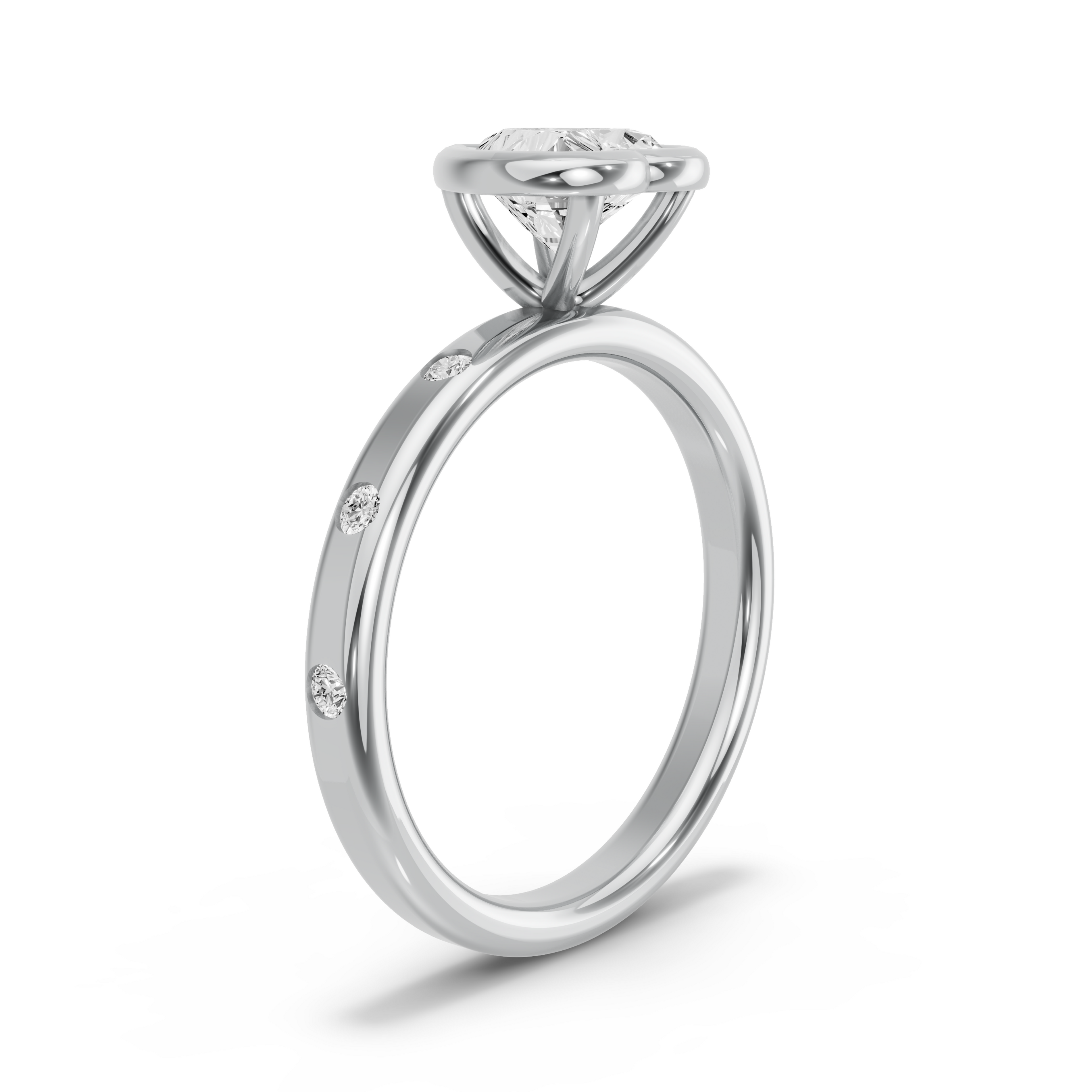 Image for heart-classic-bezel-ring-with-sleek-accent-band-in-14k-white-gold
