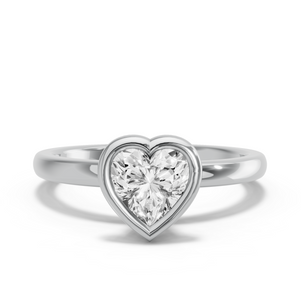 Image for Heart Classic Bezel Ring with Solitaire band