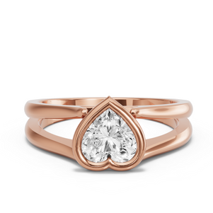 Image for Heart Classic Bezel Ring with Split Ring Solitaire band
