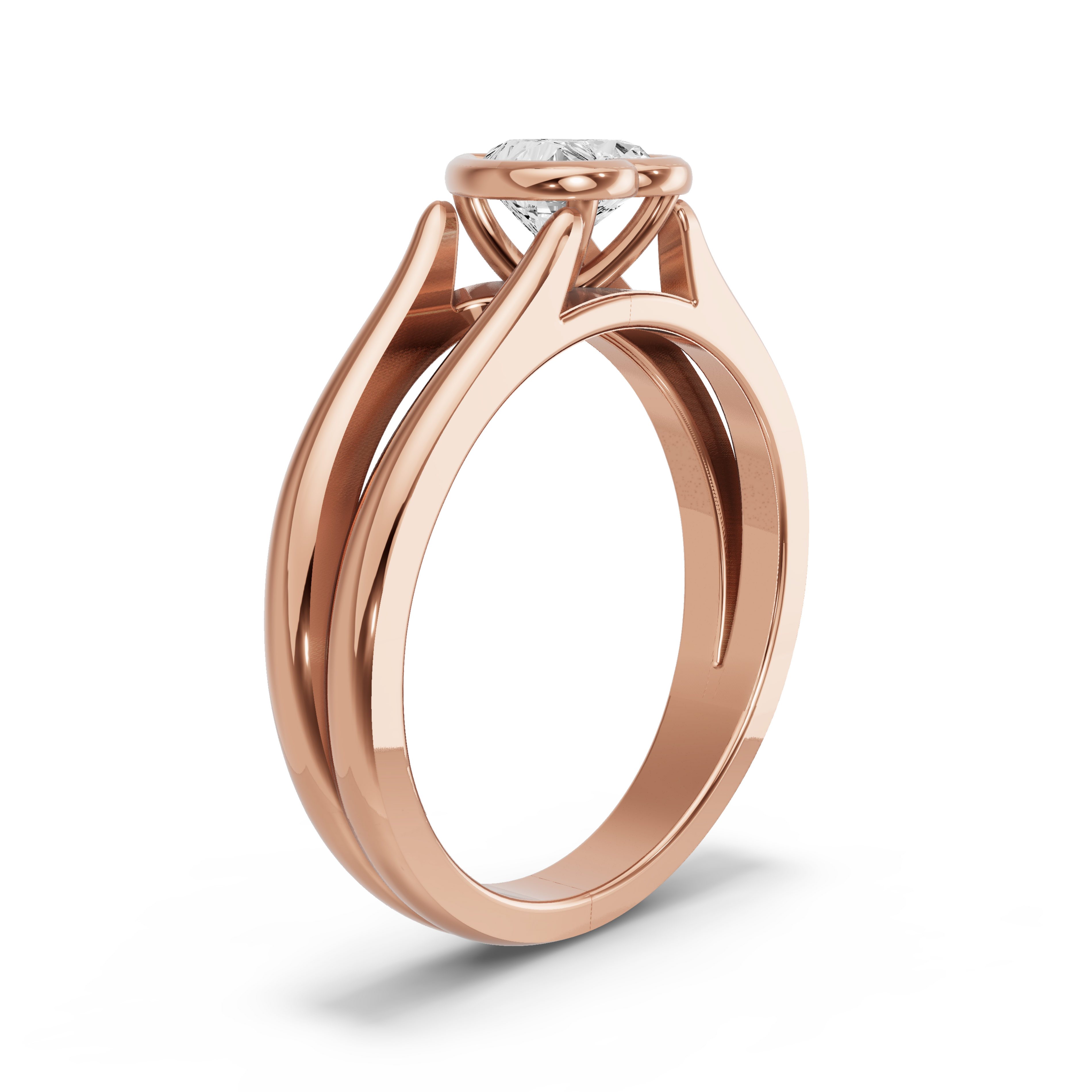 Image for heart-classic-bezel-ring-with-split-ring-solitaire-band-in-18k-rose-gold