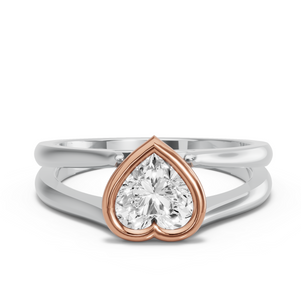 Image for Heart Classic Bezel Ring with Split Ring Solitaire band