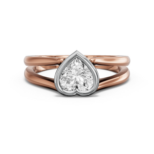 Image for Heart Classic Bezel Ring with Split Ring Solitaire band