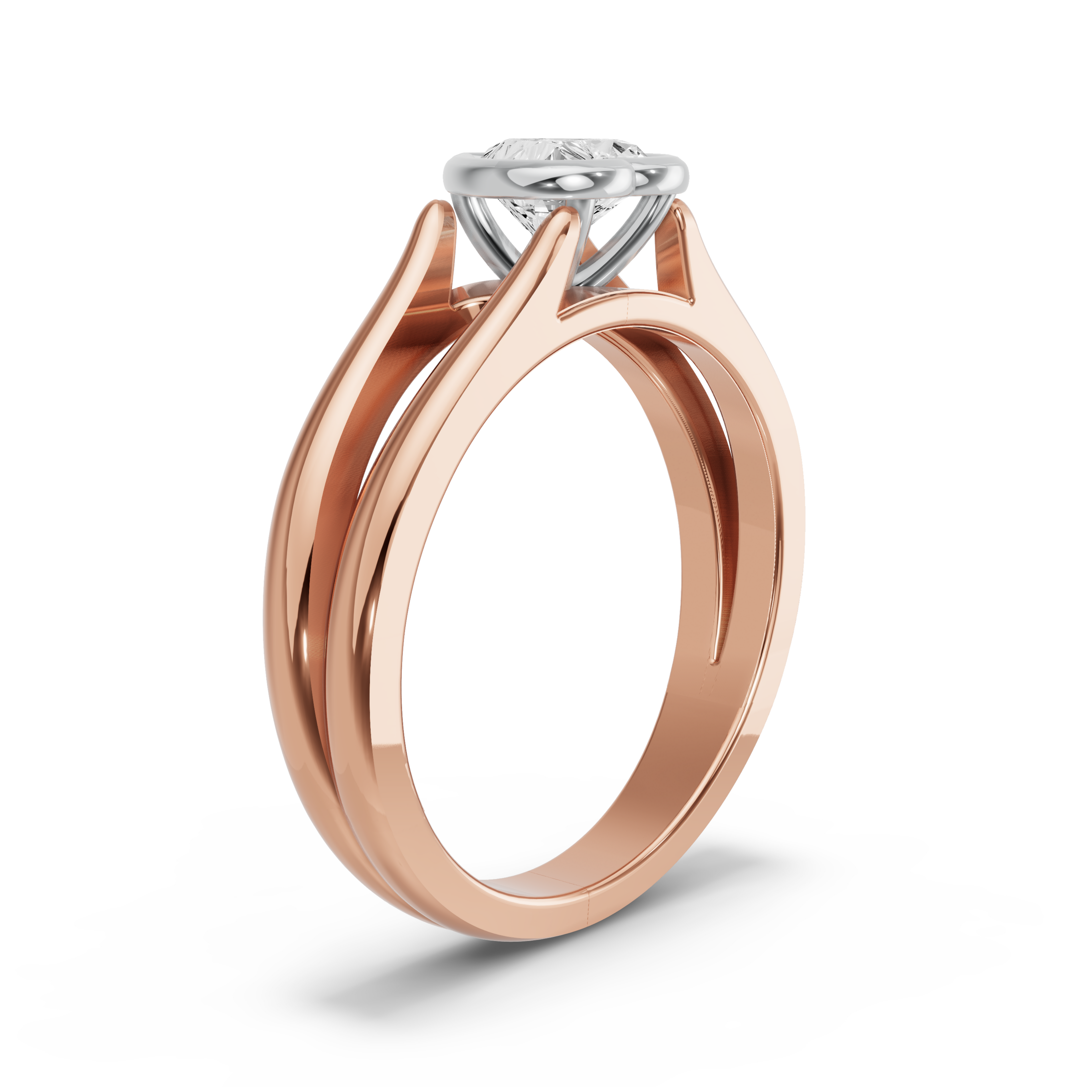 Image for heart-classic-bezel-ring-with-split-ring-solitaire-band-in-18k-two-tone-rose-gold