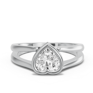 Image for Heart Classic Bezel Ring with Split Ring Solitaire band