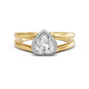 Image for Heart Classic Bezel Ring with Split Ring Solitaire band