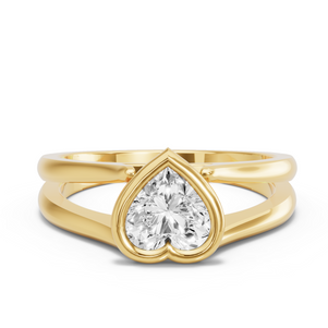 Image for Heart Classic Bezel Ring with Split Ring Solitaire band