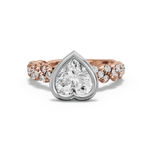 Image for Heart Classic Bezel Ring with Twist Pave band