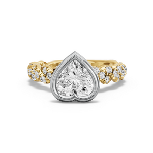 Image for Heart Classic Bezel Ring with Twist Pave band