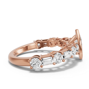 Image for Marquise Classic Bezel Ring with Alternating Baguette band