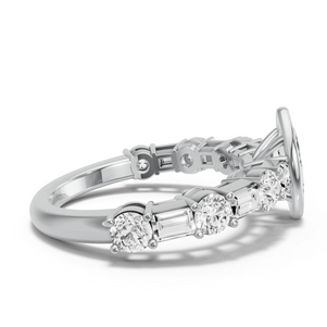 Image for Marquise Classic Bezel Ring with Alternating Baguette band