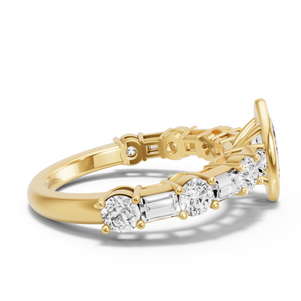 Image for Marquise Classic Bezel Ring with Alternating Baguette band