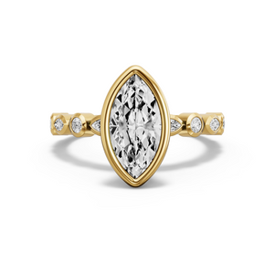 Image for Marquise Classic Bezel Ring with Alternating Marquise band in 18K Yellow Gold