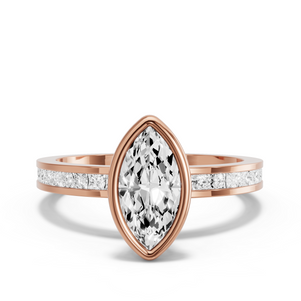 Image for Marquise Classic Bezel Ring with Channel band