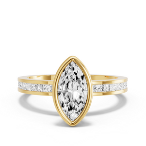 Image for Marquise Classic Bezel Ring with Channel band
