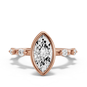 Image for Marquise Classic Bezel Ring with Floating Station band
