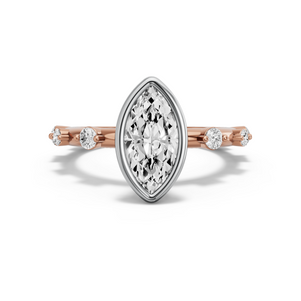Image for Marquise Classic Bezel Ring with Floating Station band