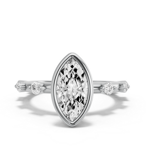 Image for Marquise Classic Bezel Ring with Floating Station band