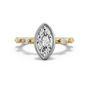 Image for Marquise Classic Bezel Ring with Floating Station band