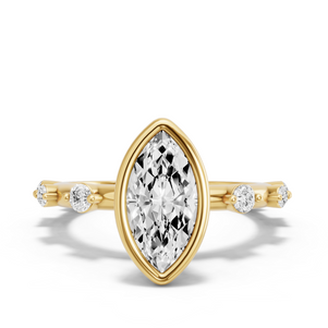Image for Marquise Classic Bezel Ring with Floating Station band