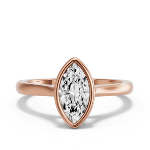 Image for Marquise Classic Bezel Ring with Knife Edge Cathedral band
